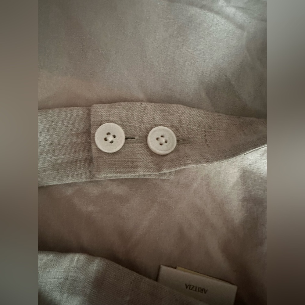 Wilfred Aritzia Organic Linen Halter Crop Top Beige Natural Linen Summer Top 2XS - Picture 3 of 9